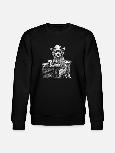 Cowboy Dog Beer Funny Labradoodle - Stanley/Stella CHANGER Unisex Organic Sweatshirt - black
