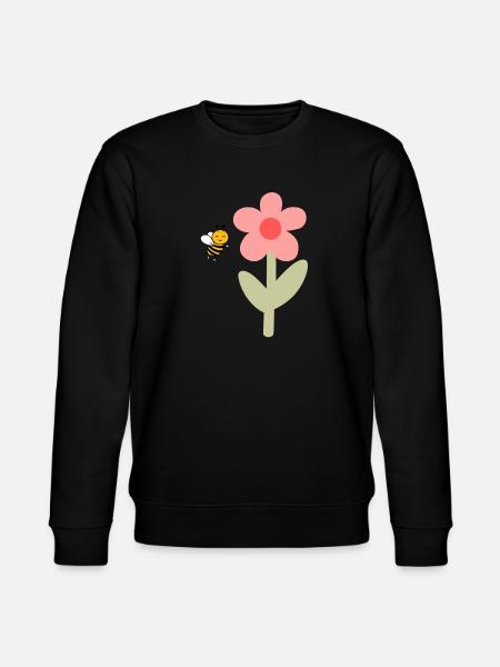 Bee and flower – cheerful motif - Stanley/Stella CHANGER Unisex Organic Sweatshirt - black