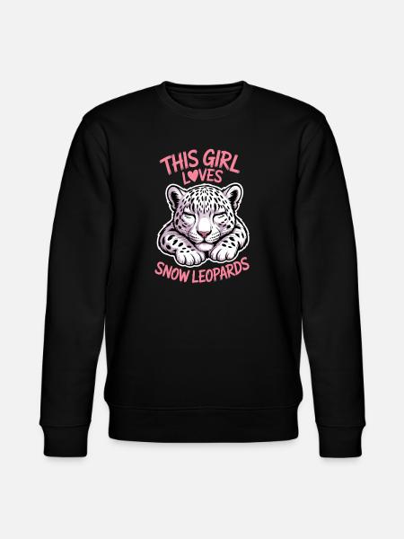 Schneeleopard Sprüche Süßes Schneeleopard Geschenk - Stanley/Stella Unisex Bio-Sweatshirt CHANGER  - Schwarz
