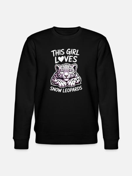 Schneeleopard Sprüche Süßes Schneeleopard Geschenk - Stanley/Stella Unisex Bio-Sweatshirt CHANGER - Schwarz