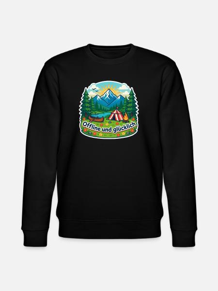 Camping Glück - Stanley/Stella Unisex Bio-Sweatshirt CHANGER - Schwarz