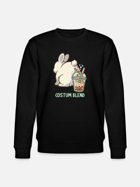 Cute Bunny Funny Boba Bubble Tea - Stanley/Stella CHANGER Unisex Organic Sweatshirt - black