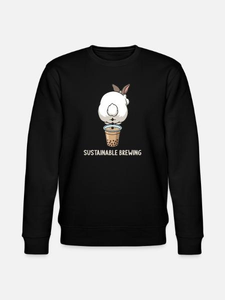 Cute Bunny Funny Boba Bubble Tea - Stanley/Stella CHANGER Unisex Organic Sweatshirt - black