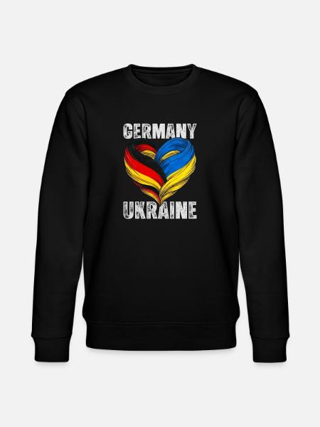 Heart of Germany and Ukraine - Stanley/Stella CHANGER Unisex Organic Sweatshirt - black
