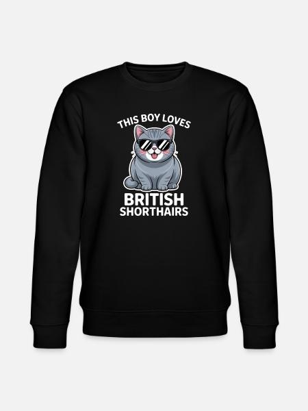Detti britannici a pelo corto Regalo divertente per gatti - Felpa ecologica unisex CHANGER di Stanley/Stella - nero
