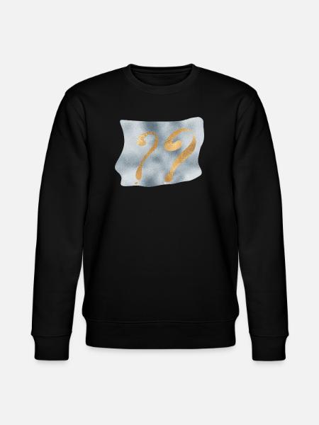 Golden question marks on blue - Stanley/Stella CHANGER Unisex Organic Sweatshirt - black