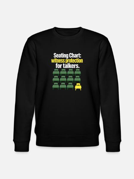 Lustiger Lehrersitzplan Zeugenschutzwitz - Stanley/Stella Unisex Bio-Sweatshirt CHANGER  - Schwarz