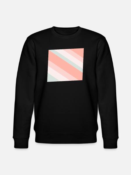 Pastel Diagonal Stripes Peach Mint - Stanley/Stella CHANGER Unisex Organic Sweatshirt - black