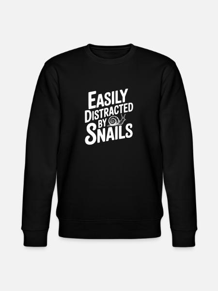 Easily Distracted By Snails - Stanley/Stella CHANGER Unisex Organic Sweatshirt - black