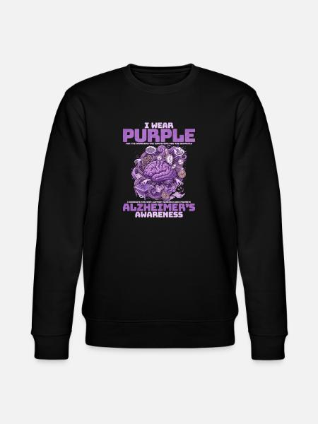 Purple Brain Alzheimer's Awareness - Stanley/Stella CHANGER Unisex Organic Sweatshirt - black