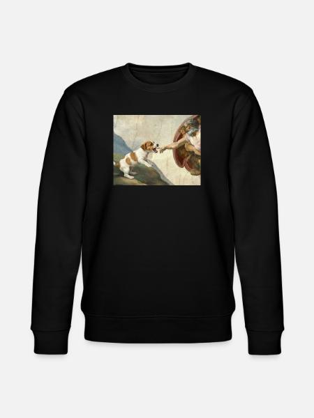 Dog God Hand Beagle Dog meme - Stanley/Stella CHANGER Unisex Organic Sweatshirt - black