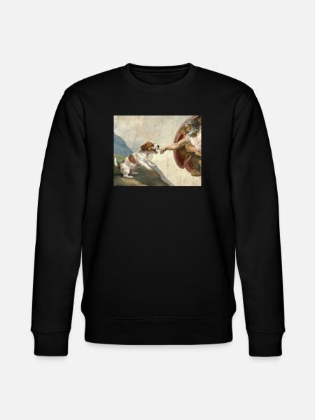 Dog God Hand Beagle Dog meme - Stanley/Stella CHANGER Unisex Organic Sweatshirt - black