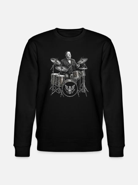 William Howard Taft plays drums - Stanley/Stella CHANGER Unisex Organic Sweatshirt - black
