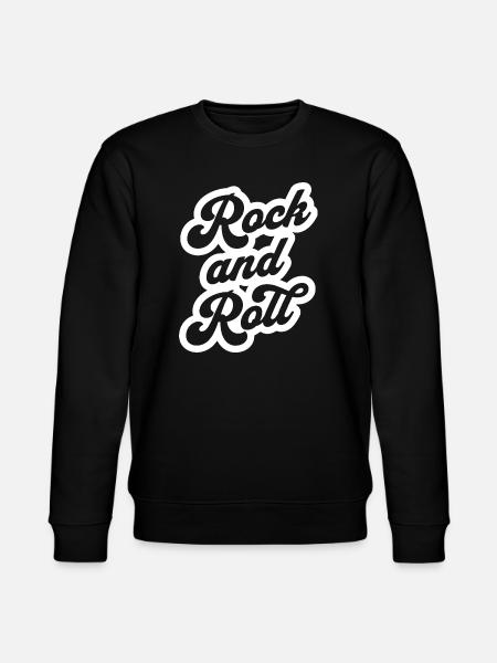 Rock and Roll Handscript Logo Tee - Stanley/Stella CHANGER Unisex Organic Sweatshirt - black