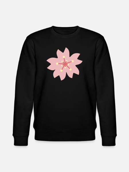 Blush Sakura Petal Bloom - Stanley/Stella CHANGER Unisex Organic Sweatshirt - black