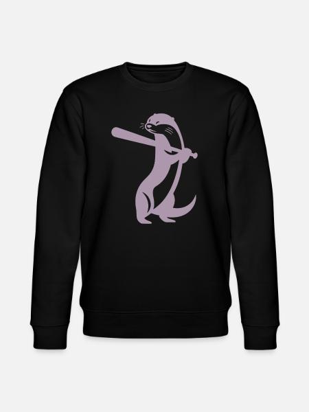 Otter Baseball Silhouette - Stanley/Stella Unisex Bio-Sweatshirt CHANGER  - Schwarz