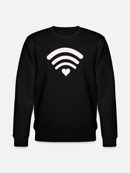 Wifi Love Heart Wifi Design - Stanley/Stella CHANGER Unisex Organic Sweatshirt - black
