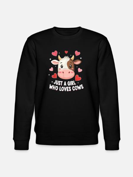Kuhliebe: Ein Mädchen liebt Kühe - Stanley/Stella Unisex Bio-Sweatshirt CHANGER - Schwarz