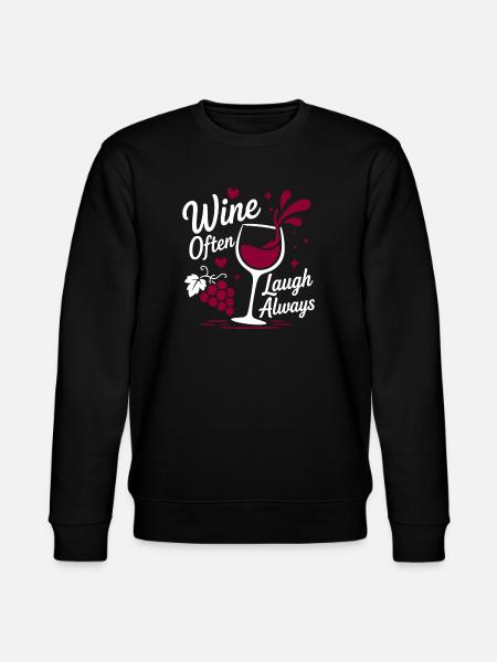 Wine Often Laugh Always - Stanley/Stella CHANGER Unisex Organic Sweatshirt - black