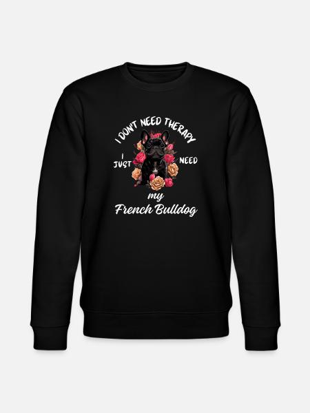 French Bulldog Therapy - Stanley/Stella CHANGER Unisex Organic Sweatshirt - black