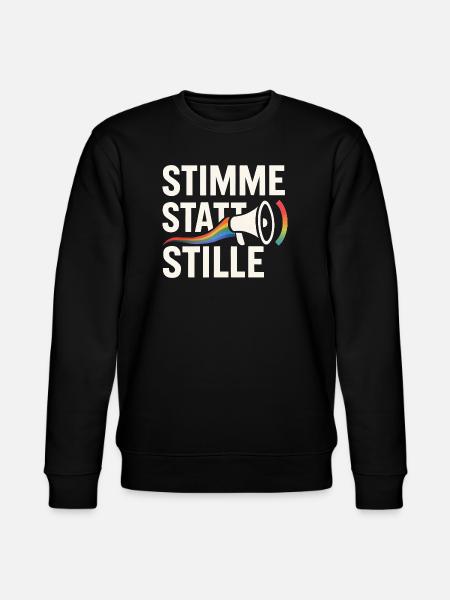 Stimme statt Stille Pride Statement Vielfalt - Stanley/Stella Unisex Bio-Sweatshirt CHANGER - Schwarz