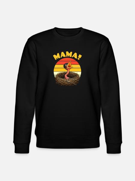Mama Hungry Baby Bird - Stanley/Stella Unisex Bio-Sweatshirt CHANGER  - Schwarz