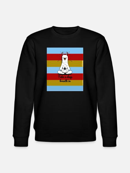 Meditating Lama - Stanley/Stella Unisex Bio-Sweatshirt CHANGER - Schwarz