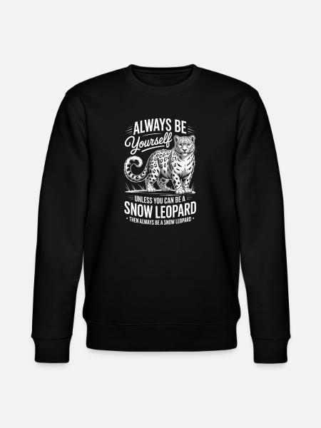 Schneeleopard Sprüche Süßes Schneeleopard Geschenk - Stanley/Stella Unisex Bio-Sweatshirt CHANGER - Schwarz