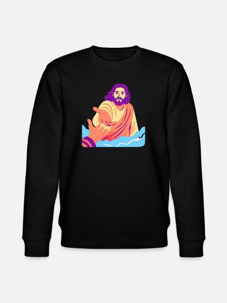 Jesus - Retro Pop Art - Stanley/Stella CHANGER Unisex Organic Sweatshirt - black
