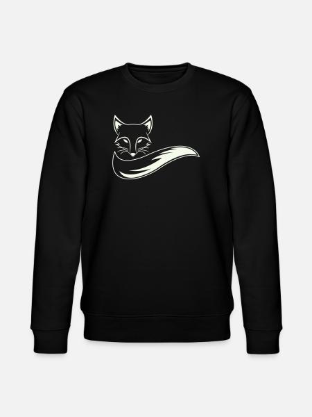 Fuchs Silhouette mit Schweif - Stanley/Stella Unisex Bio-Sweatshirt CHANGER - Schwarz