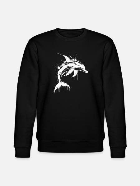 Dolphin Paint Splash White - Stanley/Stella Unisex Bio-Sweatshirt CHANGER - Schwarz
