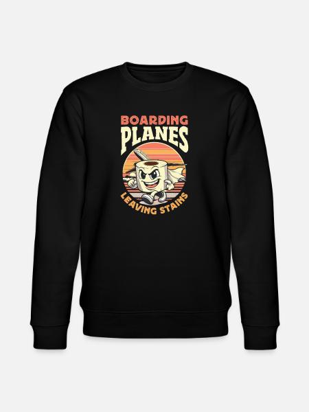 Boarding planes funny - Stanley/Stella CHANGER Unisex Organic Sweatshirt - black