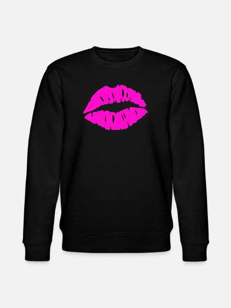 Lippenkuss Neonrosa - Stanley/Stella Unisex Bio-Sweatshirt CHANGER  - Schwarz