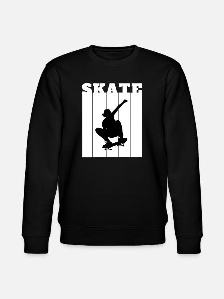 Skateboard Silhouette Skater Gift Cool Shirt - Stanley/Stella CHANGER Unisex Organic Sweatshirt - black