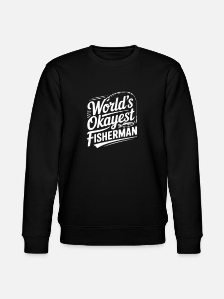 World's Okayest Fisherman - Stanley/Stella CHANGER Unisex Organic Sweatshirt - black