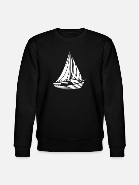 Abstraktes Segelboot Minimalistisches Design - Stanley/Stella Unisex Bio-Sweatshirt CHANGER - Schwarz