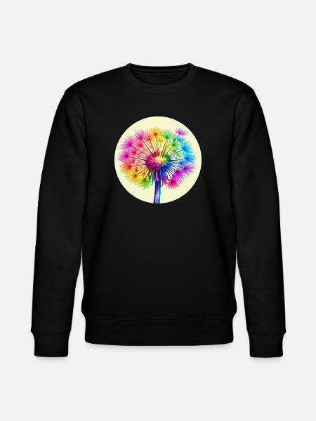 Rainbow Dandelion - Stanley/Stella CHANGER Unisex Organic Sweatshirt - black