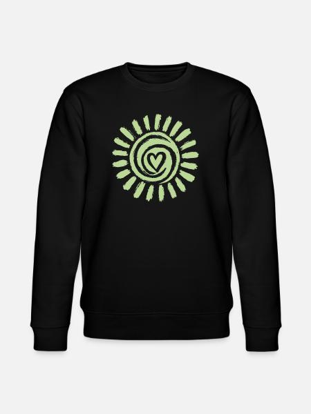 Sun Spiral Heart Green - Stanley/Stella CHANGER Unisex Organic Sweatshirt - black