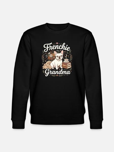 Frenchie Grandma Florale Wärme - Stanley/Stella Unisex Bio-Sweatshirt CHANGER - Schwarz