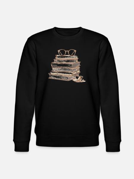 Stack of books with glasses - Stanley/Stella CHANGER Unisex Organic Sweatshirt - black