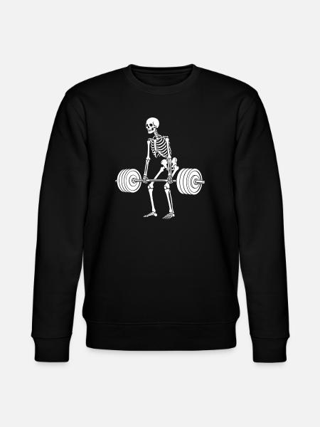Skeleton weight lifting - Stanley/Stella CHANGER Unisex Organic Sweatshirt - black