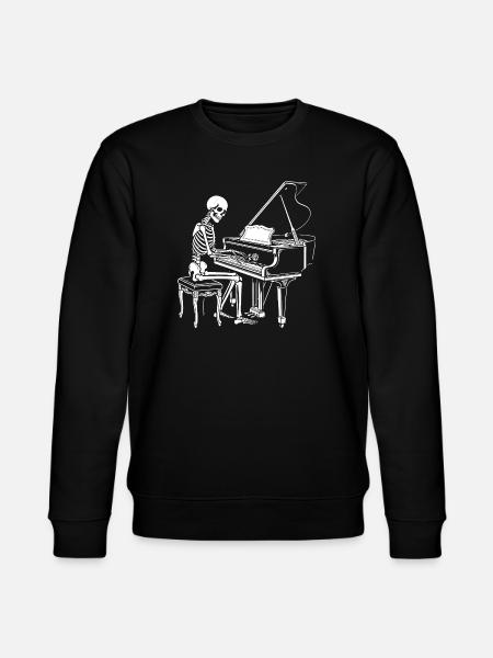 Skeleton playing piano - Stanley/Stella CHANGER Unisex Organic Sweatshirt - black