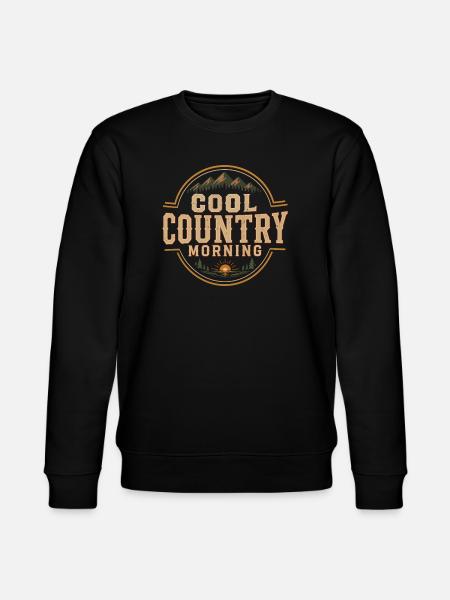 Morning Countryside Rustic Mountains - Stanley/Stella CHANGER Unisex Organic Sweatshirt - black