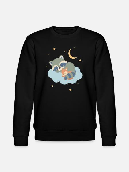 Raccoon and squirrel sleeping - Stanley/Stella CHANGER Unisex Organic Sweatshirt - black