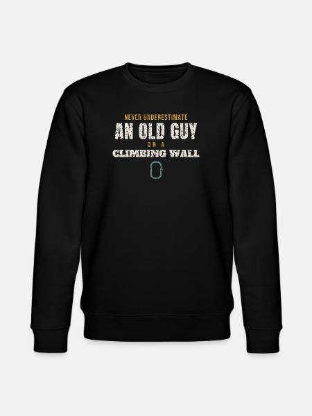 Old Guy On A Climbing Wall - Stanley/Stella CHANGER Unisex Organic Sweatshirt - black