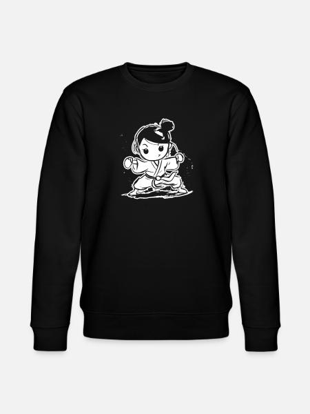Karate Mädchen Cartoon Look - Stanley/Stella Unisex Bio-Sweatshirt CHANGER  - Schwarz