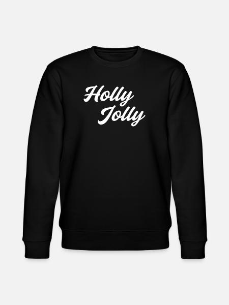 Holly Jolly Schriftzug - Stanley/Stella Unisex Bio-Sweatshirt CHANGER - Schwarz