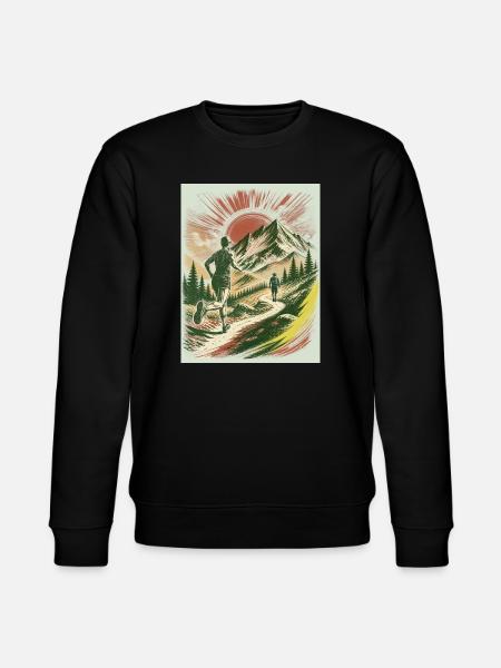 Trailer und Wanderer Retro Design - Stanley/Stella Unisex Bio-Sweatshirt CHANGER  - Schwarz