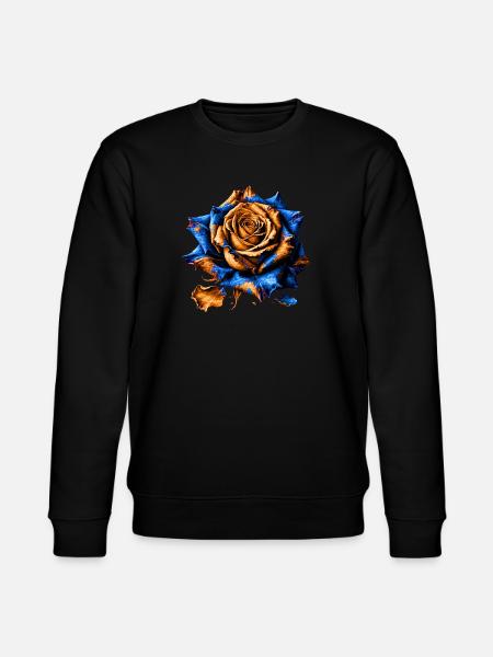 Orangen Blau Rose Kunst - Stanley/Stella Unisex Bio-Sweatshirt CHANGER - Schwarz