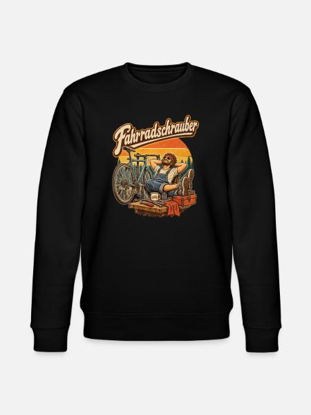 Fahrradschrauber Retro-Print - Stanley/Stella Unisex Bio-Sweatshirt CHANGER - Schwarz
